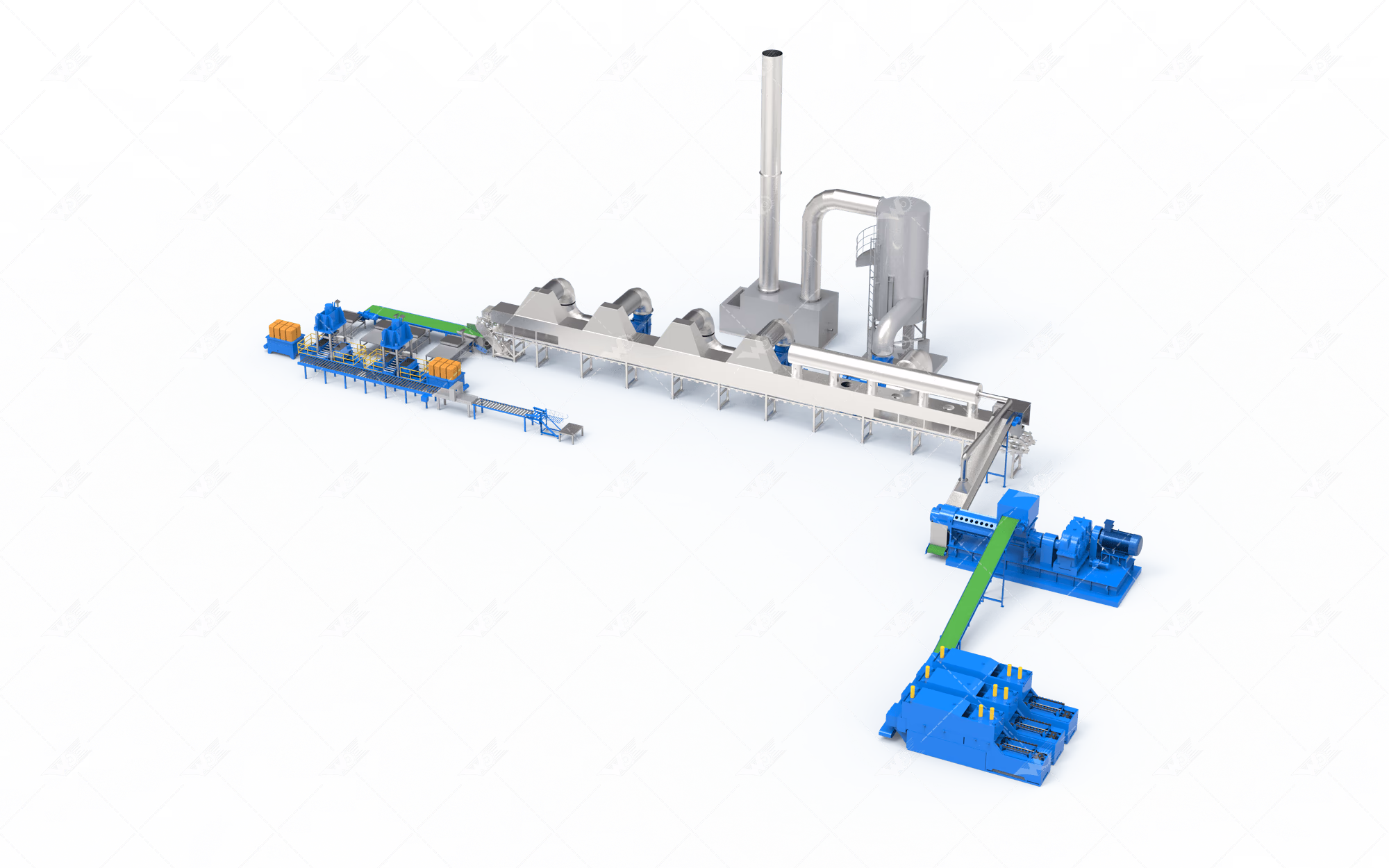 Weida Machinery production line: Wet Mixing Low-Grade Natural Rubber Line